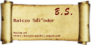 Balczo Sándor névjegykártya