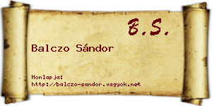 Balczo Sándor névjegykártya